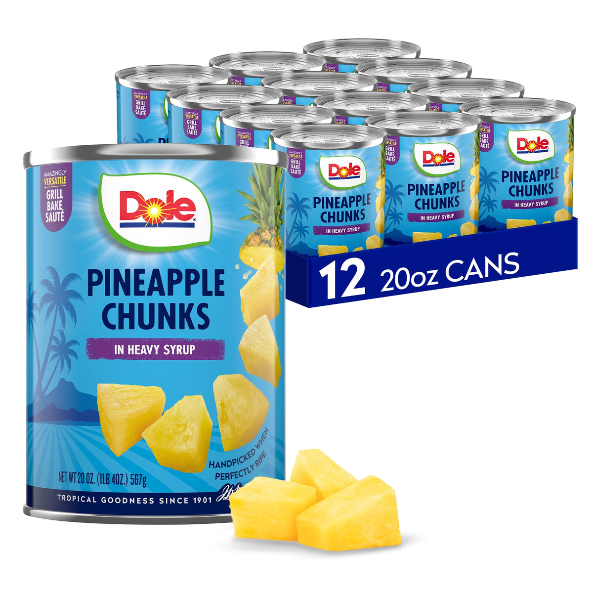 Dole lata frente mostrando diseño y conveniencia para despensa