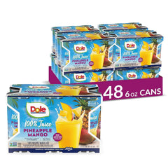 Dole lata frontal Pineapple Mango mostrando etiqueta y beneficio listo para llevar