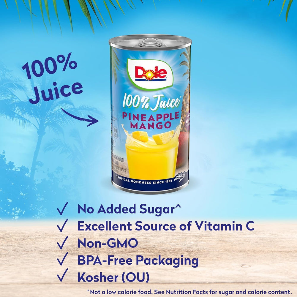 Dole pack de seis latas que facilita el almacenamiento y porciones individuales