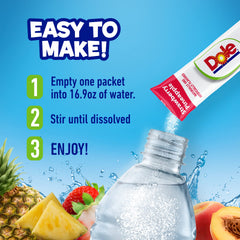 Juicy Mixes Dole vaso servido con hielo ofrece refresco instantáneo