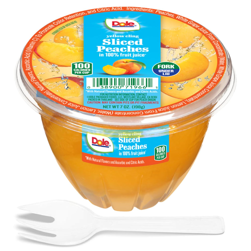 Dole vaso en mano mostrando tamaño portátil y facilidad de llevar