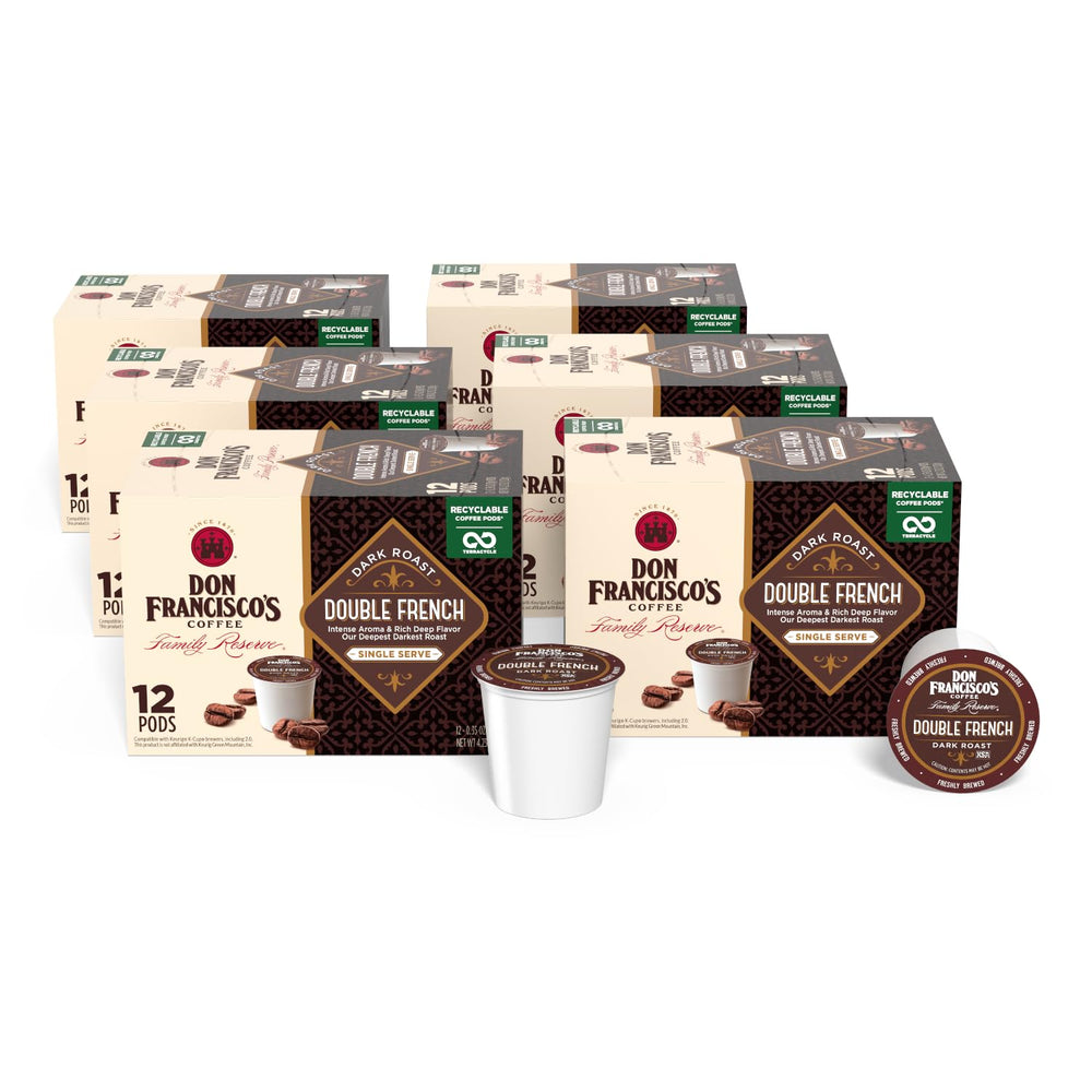 Don Francisco's empaque frontal Double French Roast 72 unidades, conveniencia prolongada
