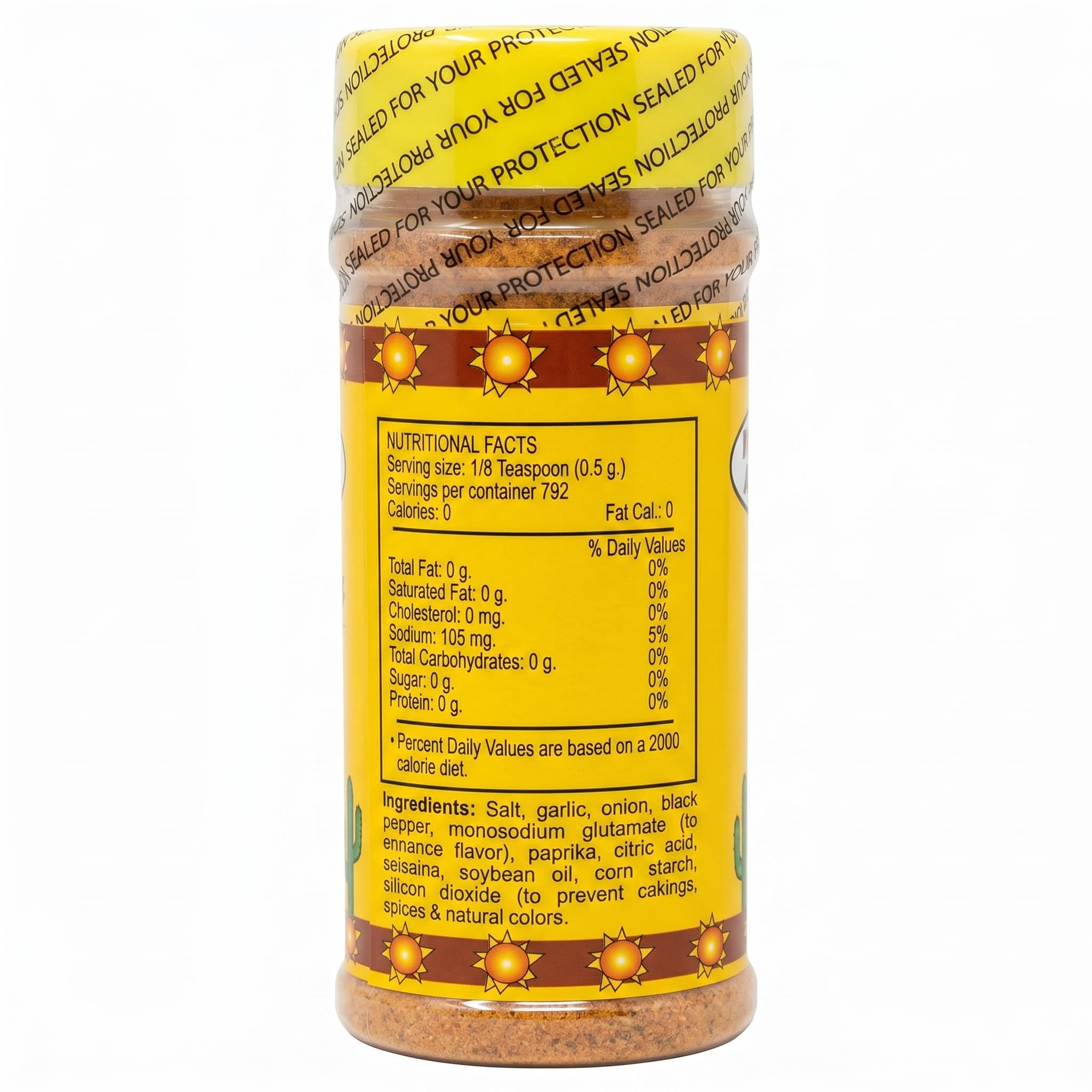 Don Sazon textura cercana de la mezcla de especias destacando color y beneficio aromático