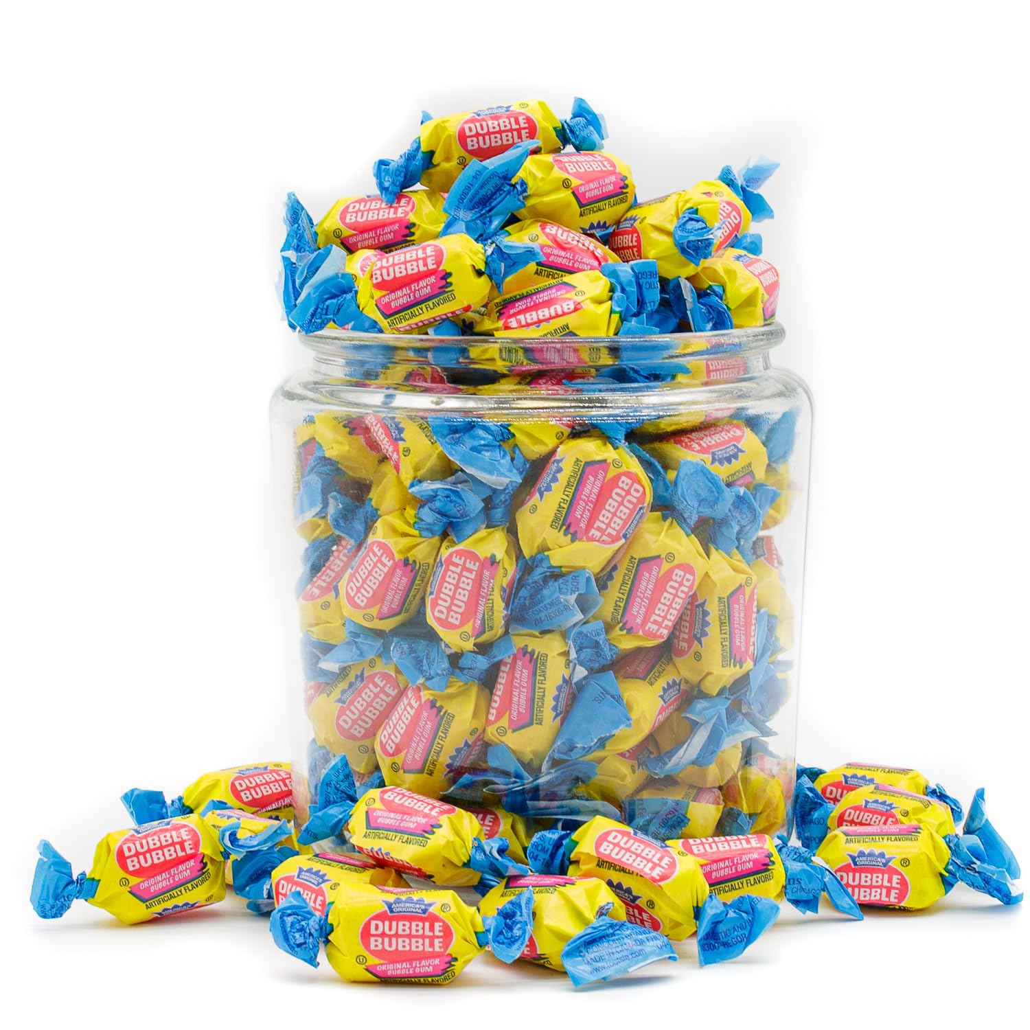 Donty-Tonty chicles junto a regla para comparar tamaño de cada pieza
