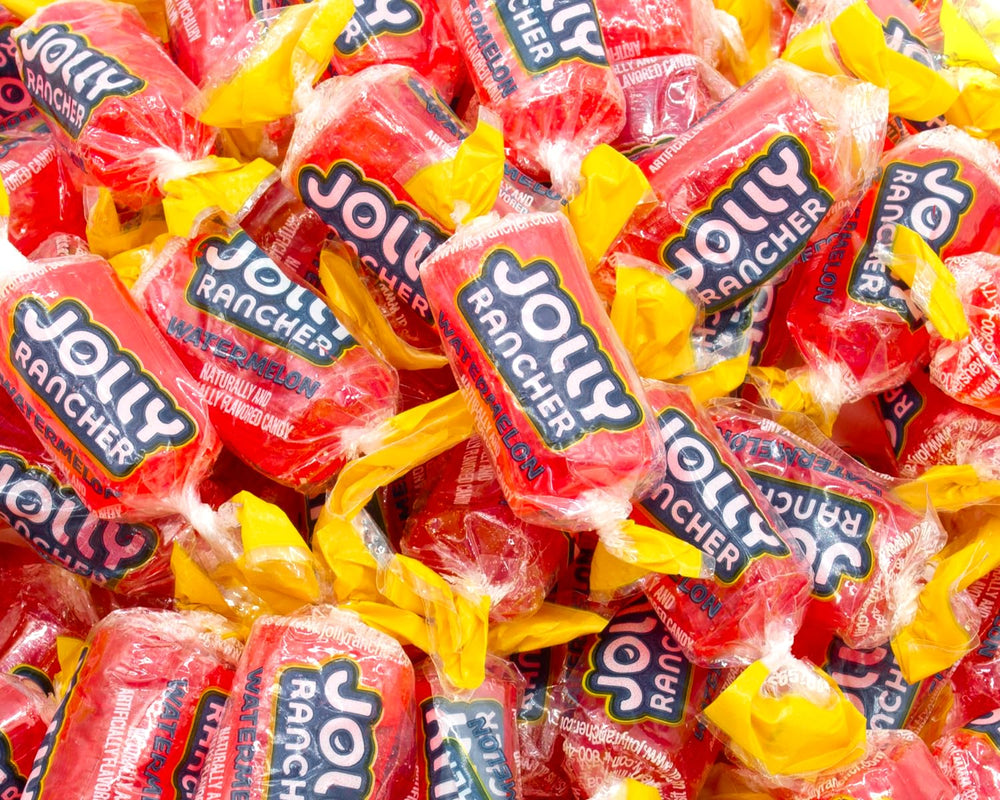 Donty-Tonty bolsa frontal mostrando 5 lb de caramelos sandía, ideal para eventos
