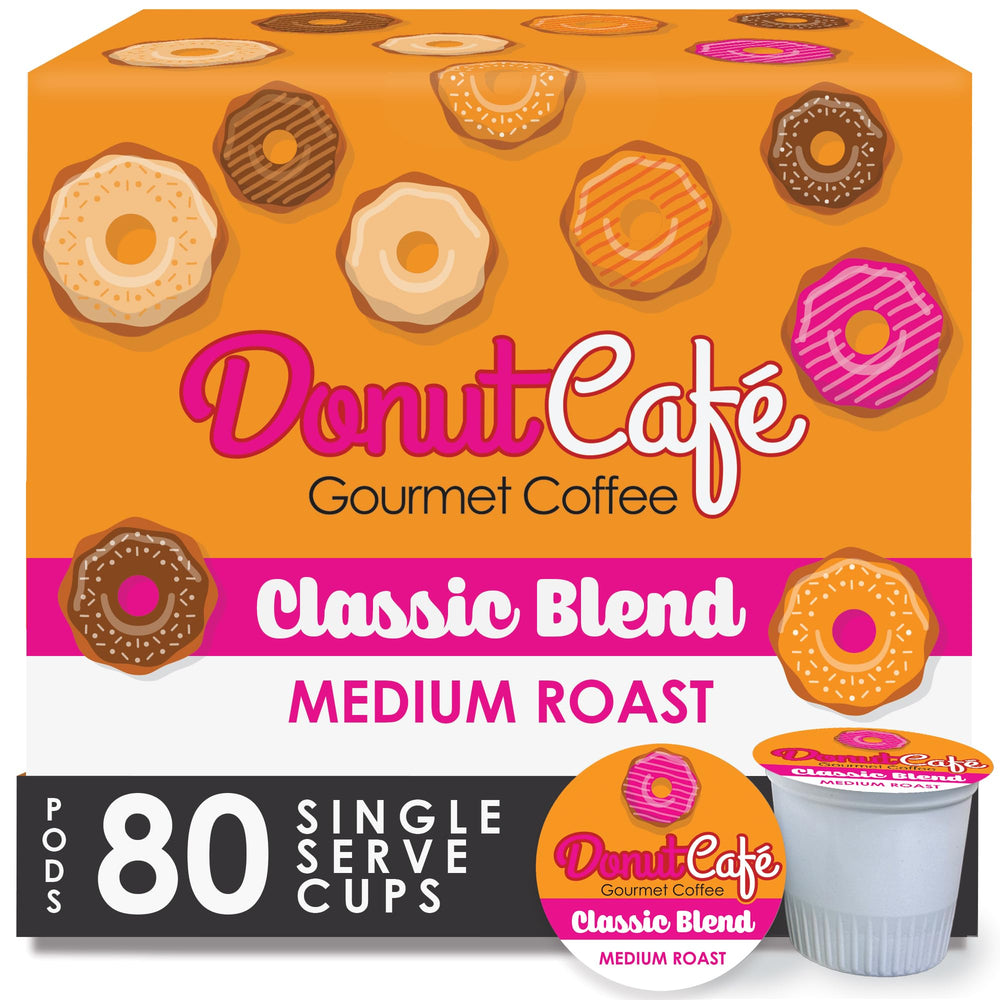 Donut Café frente del empaque mostrando 80 cápsulas y conveniencia