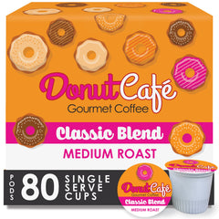 Donut Café frente del empaque mostrando 80 cápsulas y conveniencia