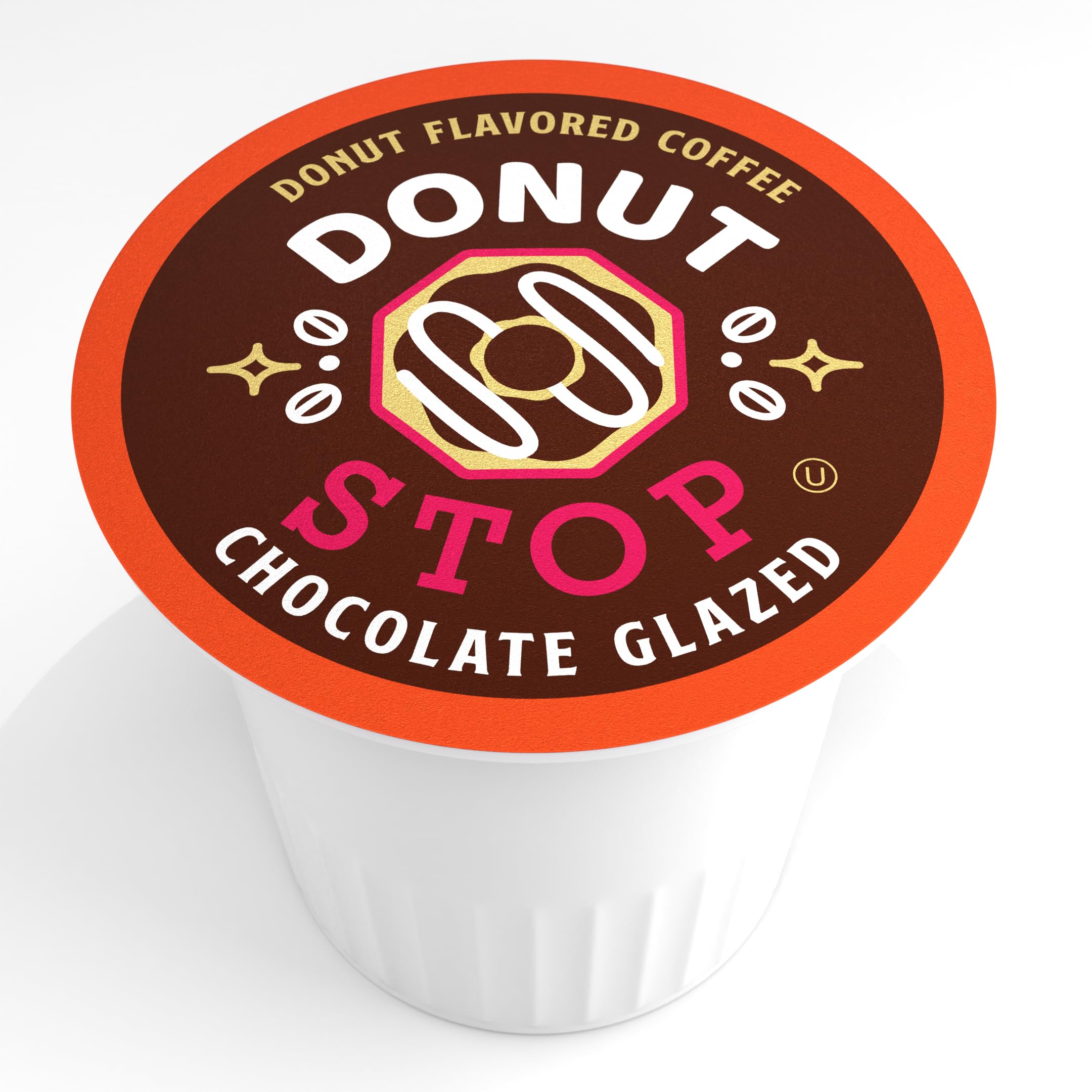 Donut Stop café en taza con crema, sabor a donut glaseado realzado