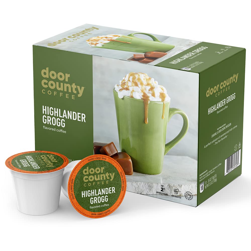 Door County Coffee cápsula detalle de superficie que facilita preparación rápida