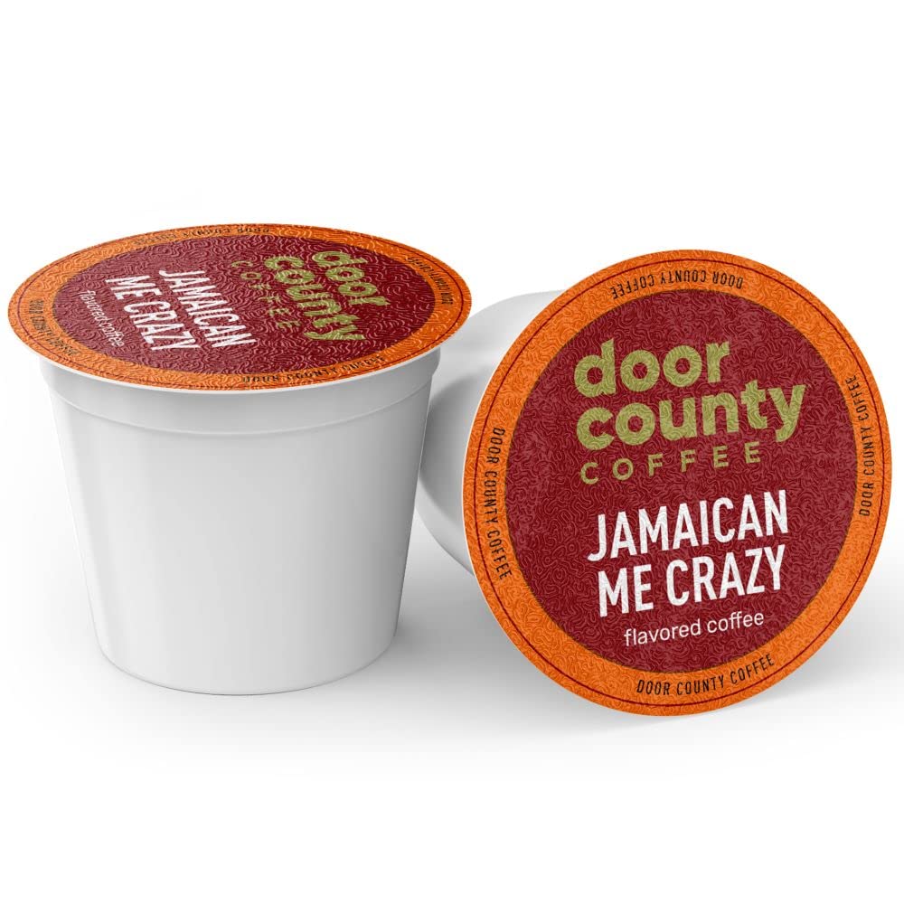 Door County Coffee cápsula compatible detalle del sello y sonrisa de preparación
