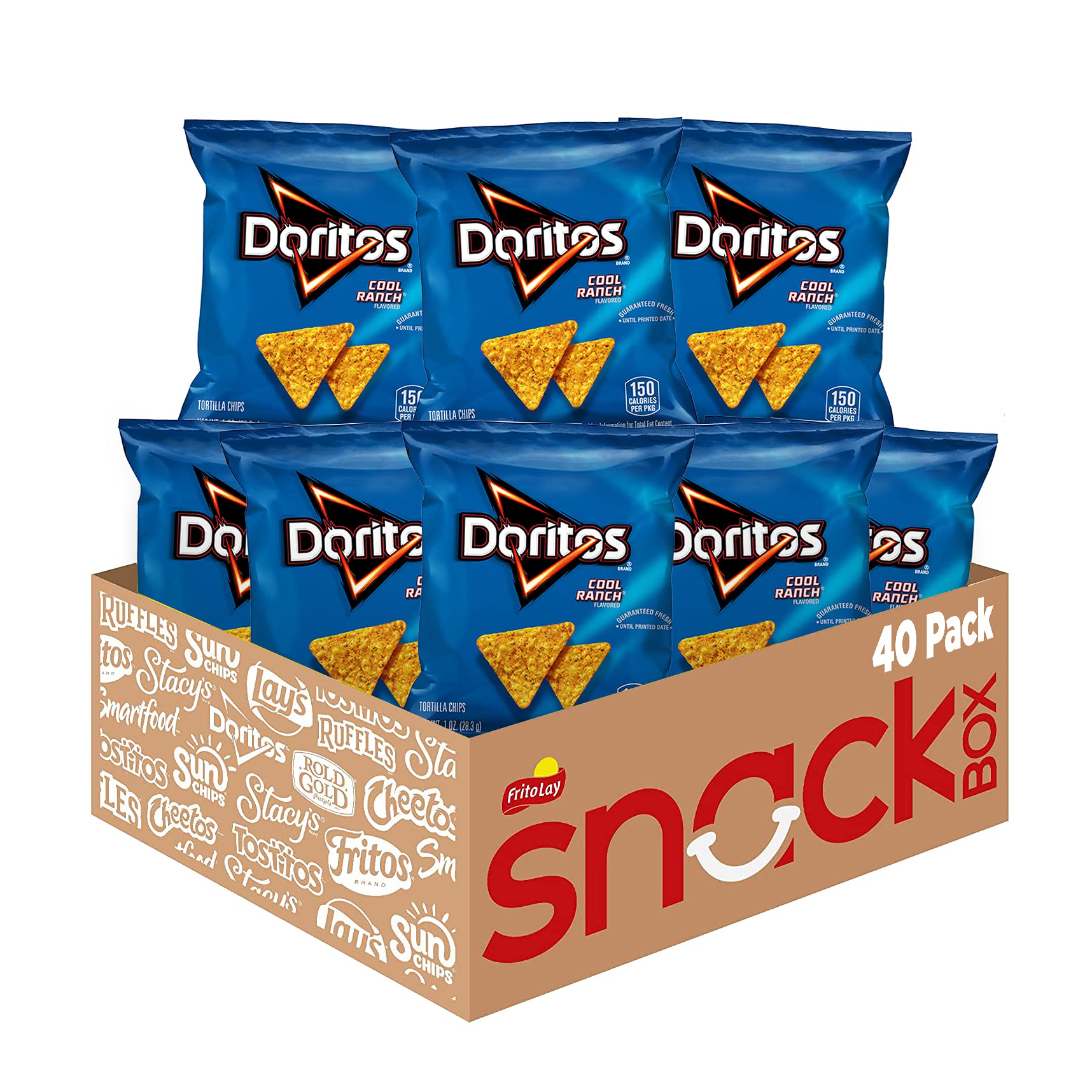 Doritos frente del empaque mostrando diseño y conveniencia