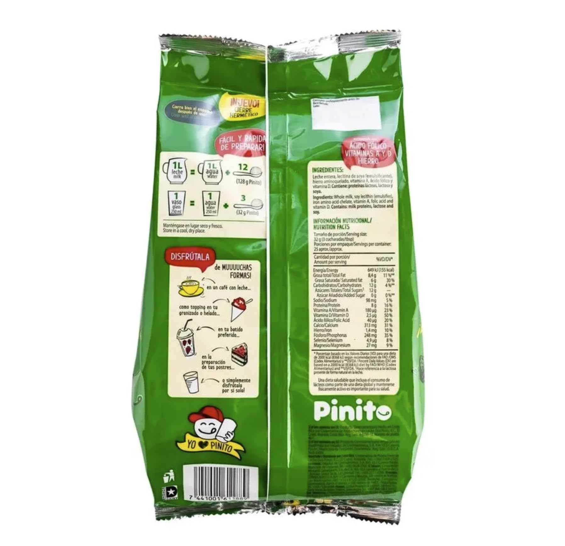 DOS PINOS Leche Pinito textura en polvo, fácil disolución instantánea