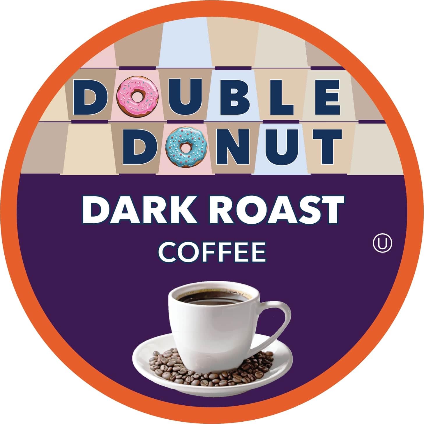 Double Donut caja frontal mostrando 100 cápsulas y beneficios del sabor