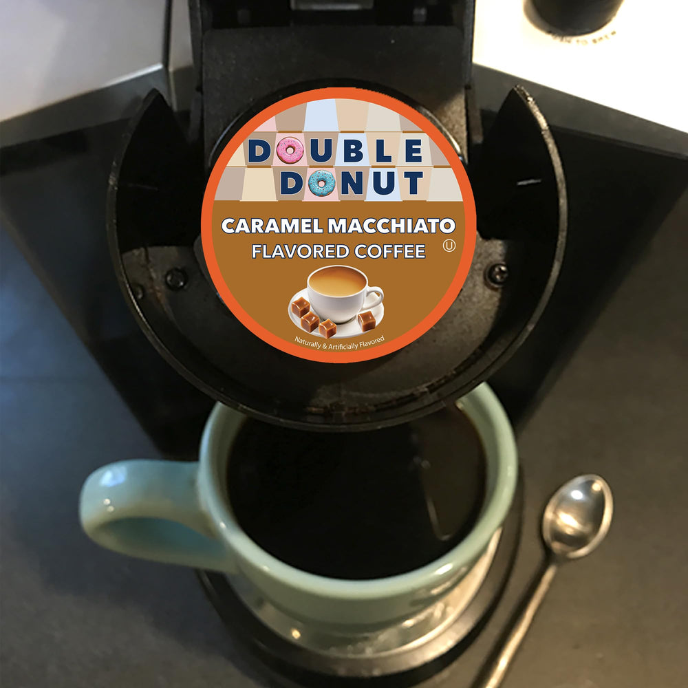 Double Donut escena de cocina disfrutando café, ideal para hogares y oficinas