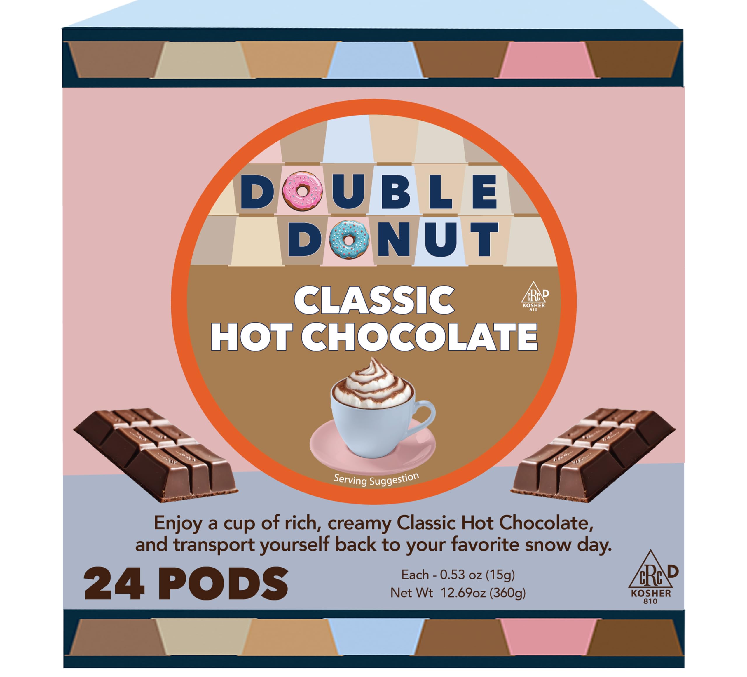 Double Donut Coffee pack frontal mostrando 24 cápsulas y beneficio conveniencia