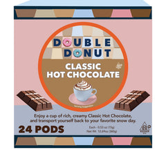 Double Donut Coffee pack frontal mostrando 24 cápsulas y beneficio conveniencia
