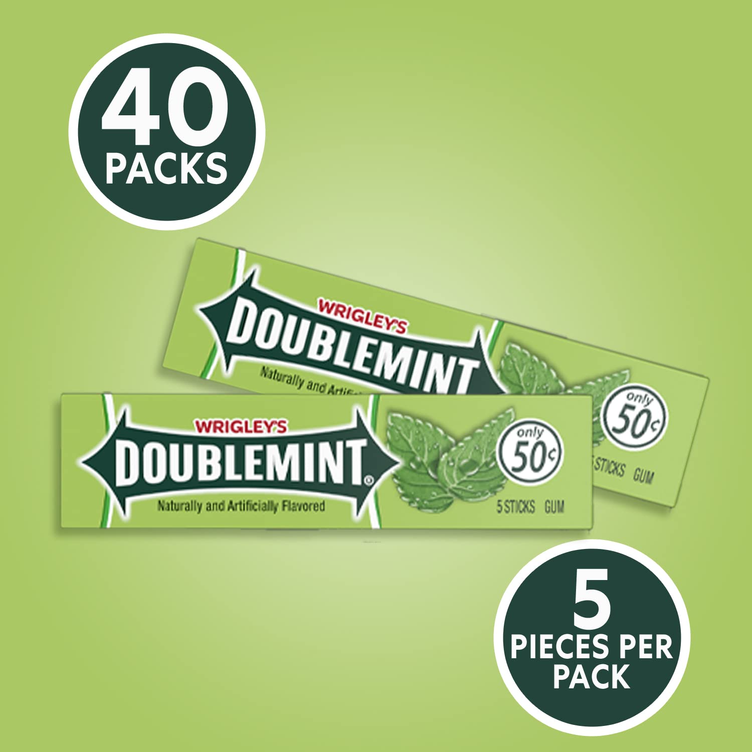 Comparación de tamaño Doublemint con mano para referencia de escala