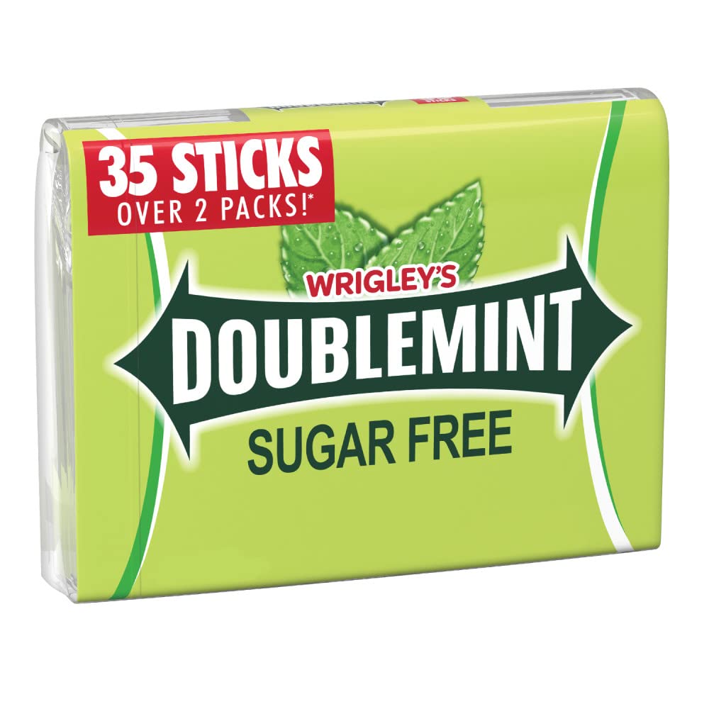 Doublemint textura cercana de la superficie del chicle para ver su acabado