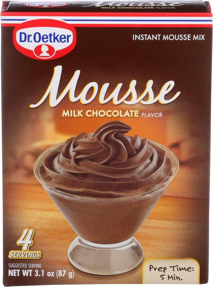 Dr. Oetker mousse frente: presentación práctica y sabor cremoso listo rápido