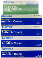 Dr. Sheffield's tubo frontal mostrando etiqueta y beneficio de alivio rápido