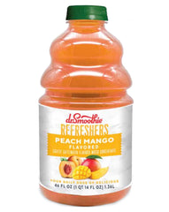 Dr. Smoothie envase frontal mostrando etiqueta y sabor durazno mango
