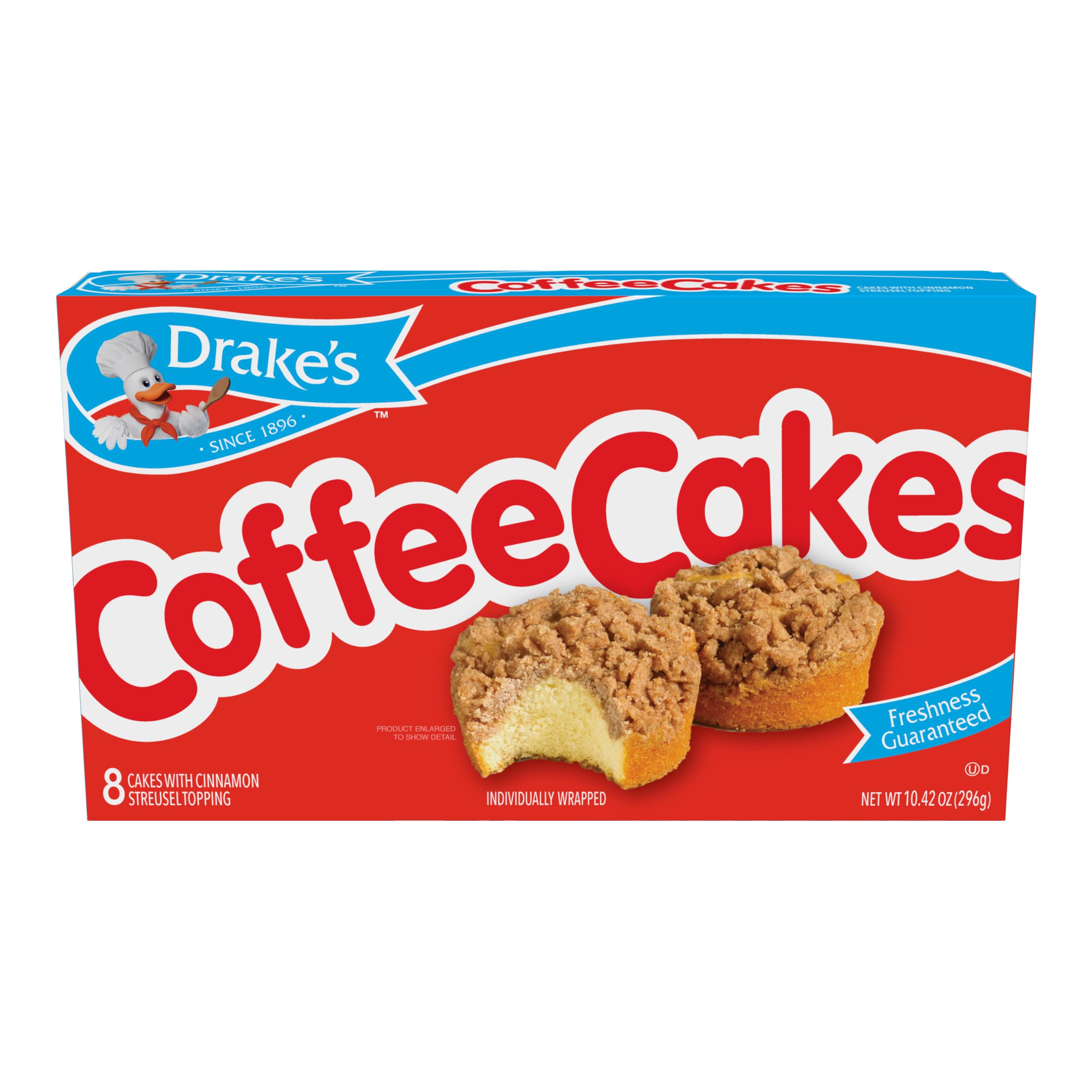 Drake's Coffee Cakes junto a una taza, ideal para acompañar el café
