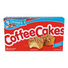 Drake's Coffee Cakes junto a una taza, ideal para acompañar el café