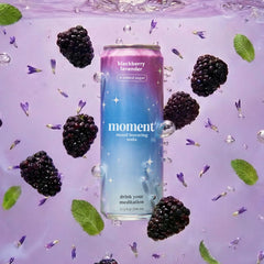 Drink Your Meditation etiqueta cercana mostrando ingredientes naturales