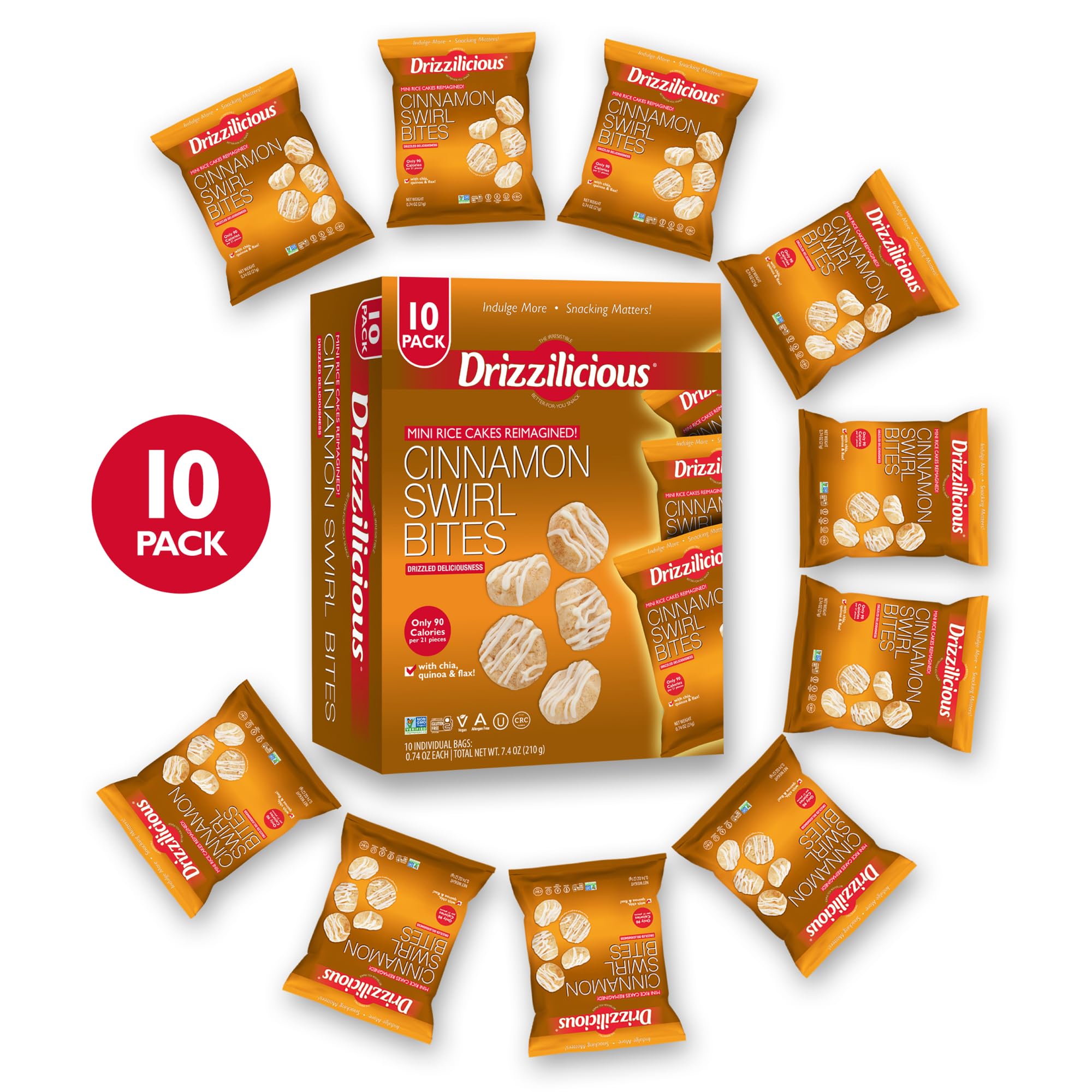 Drizzilicious detalle de la cobertura blanca que añade dulzor sin lactosa