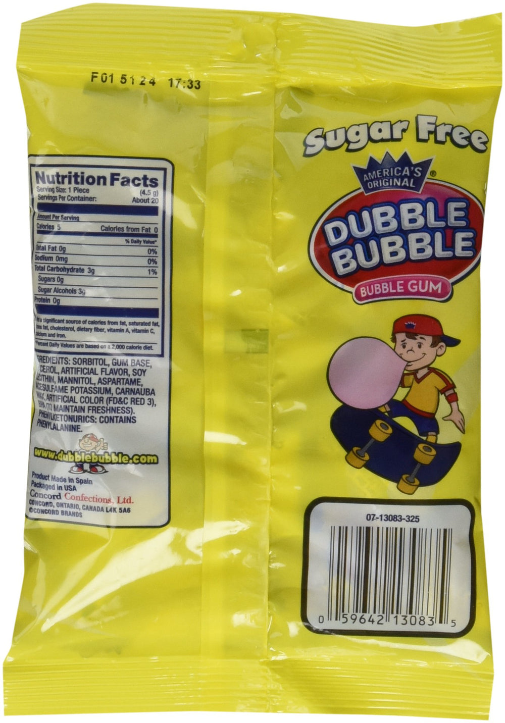 Dubble Bubble chicles a la vista, textura invitante y sin azúcar