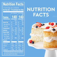 Duncan Hines detalle del panel nutricional y lista de ingredientes útil