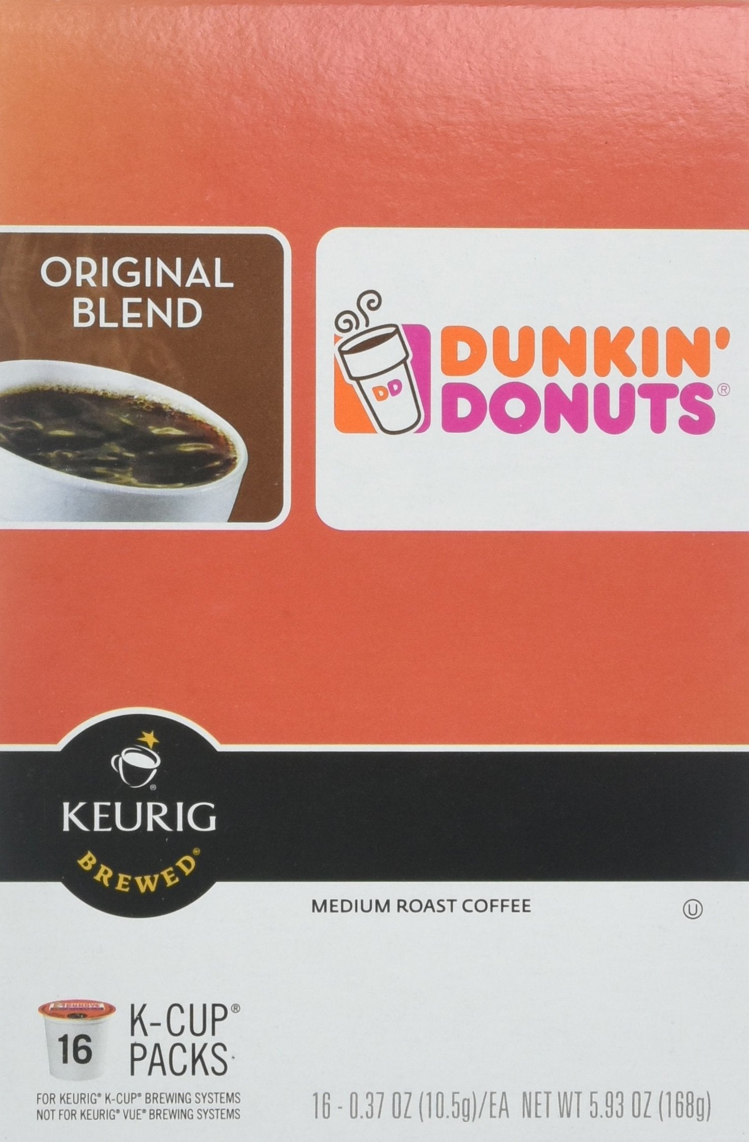 Dunkin' cápsula colocada en cafetera Keurig para uso rápido