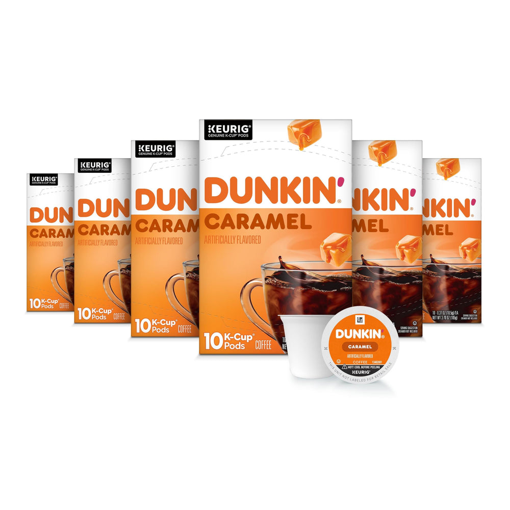 Dunkin' caja frontal mostrando 60 cápsulas y conveniencia