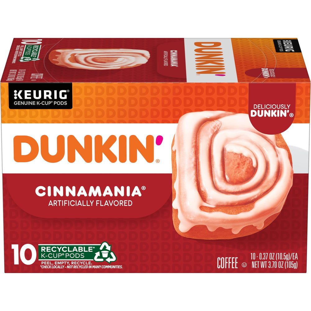 Dunkin' paquete frontal Cinnamania mostrando diseño y cantidad 60 cápsulas