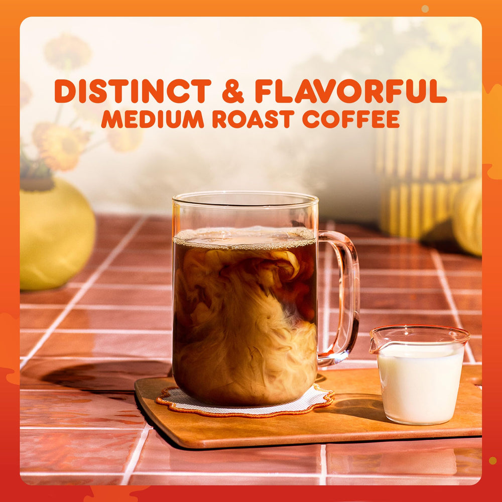 Dunkin' detalle de etiqueta con información de sabor y compatibilidad Keurig