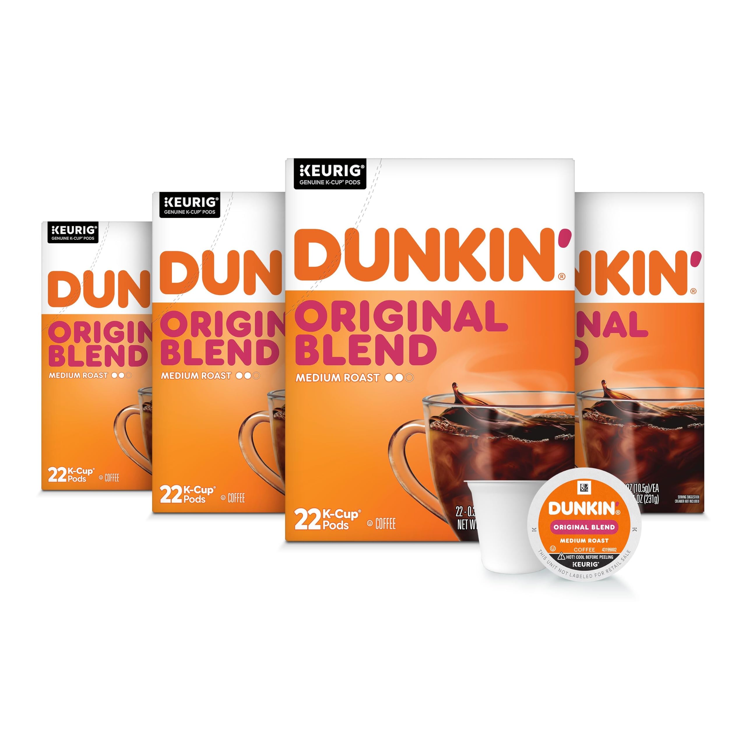 Dunkin’ frente del paquete mostrando el diseño y cantidad de cápsulas