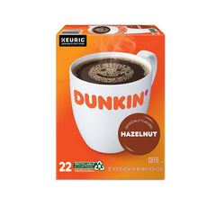Taza de café Dunkin' Hazelnut servida con vapor, aroma atractivo y sabor consistente