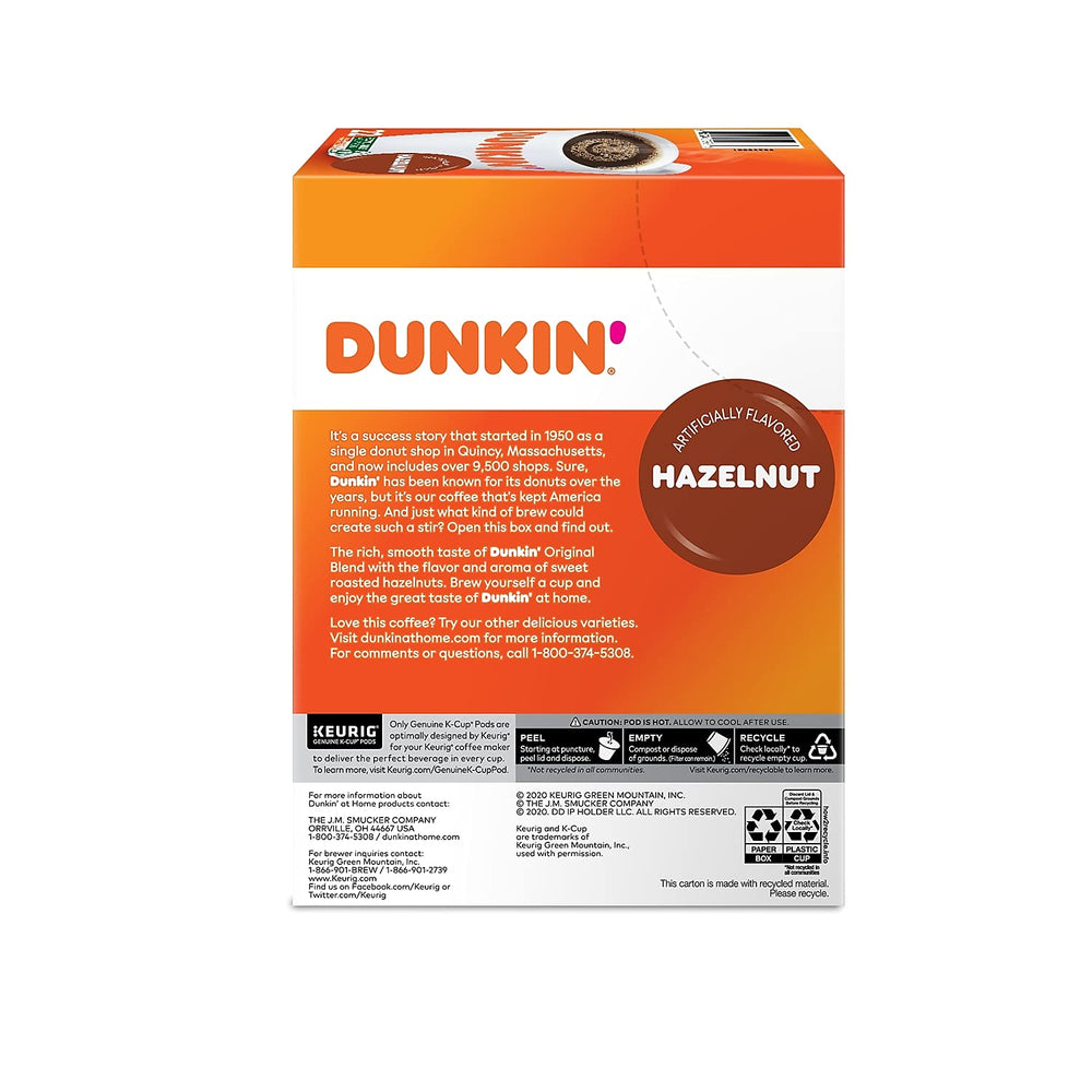 Interior de caja Dunkin' con cápsulas organizadas, práctica presentación de 24