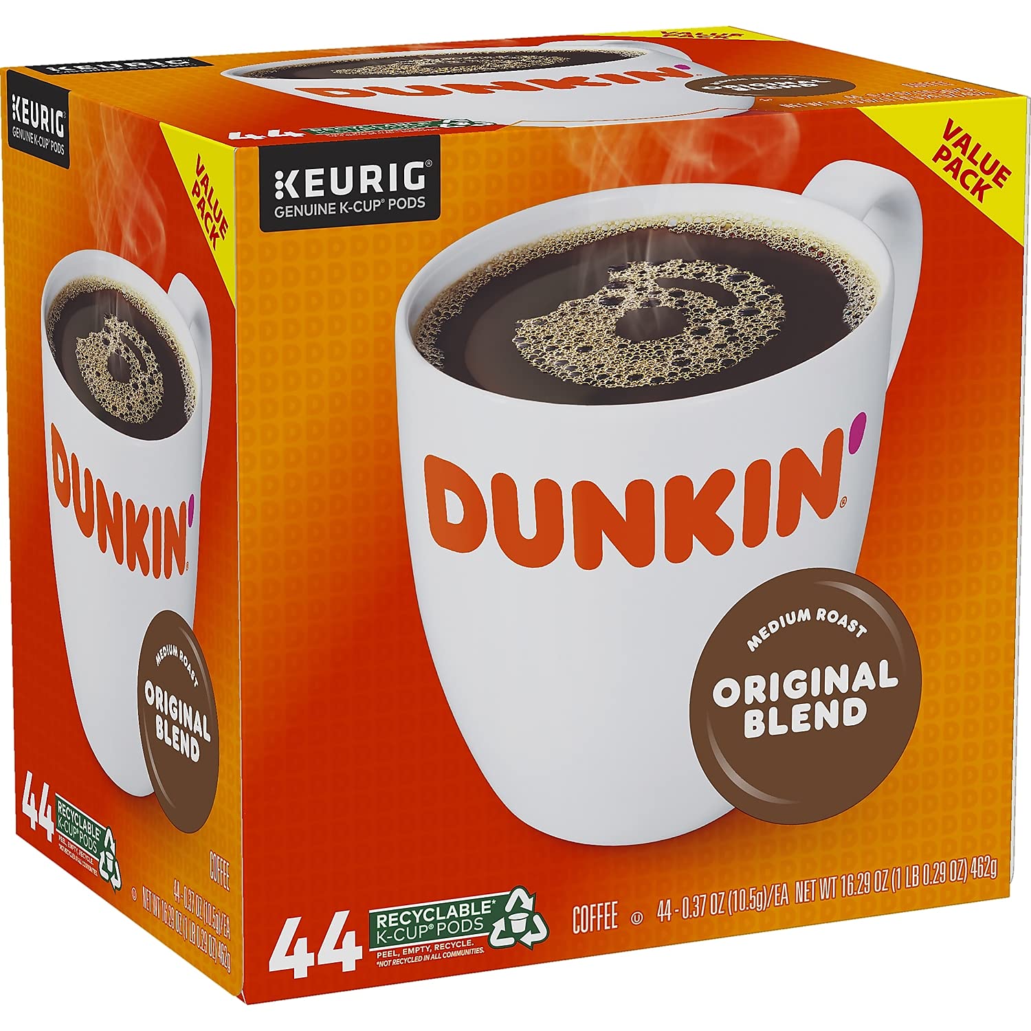 Dunkin' K-Cup en primer plano mostrando diseño y dosificación consistente