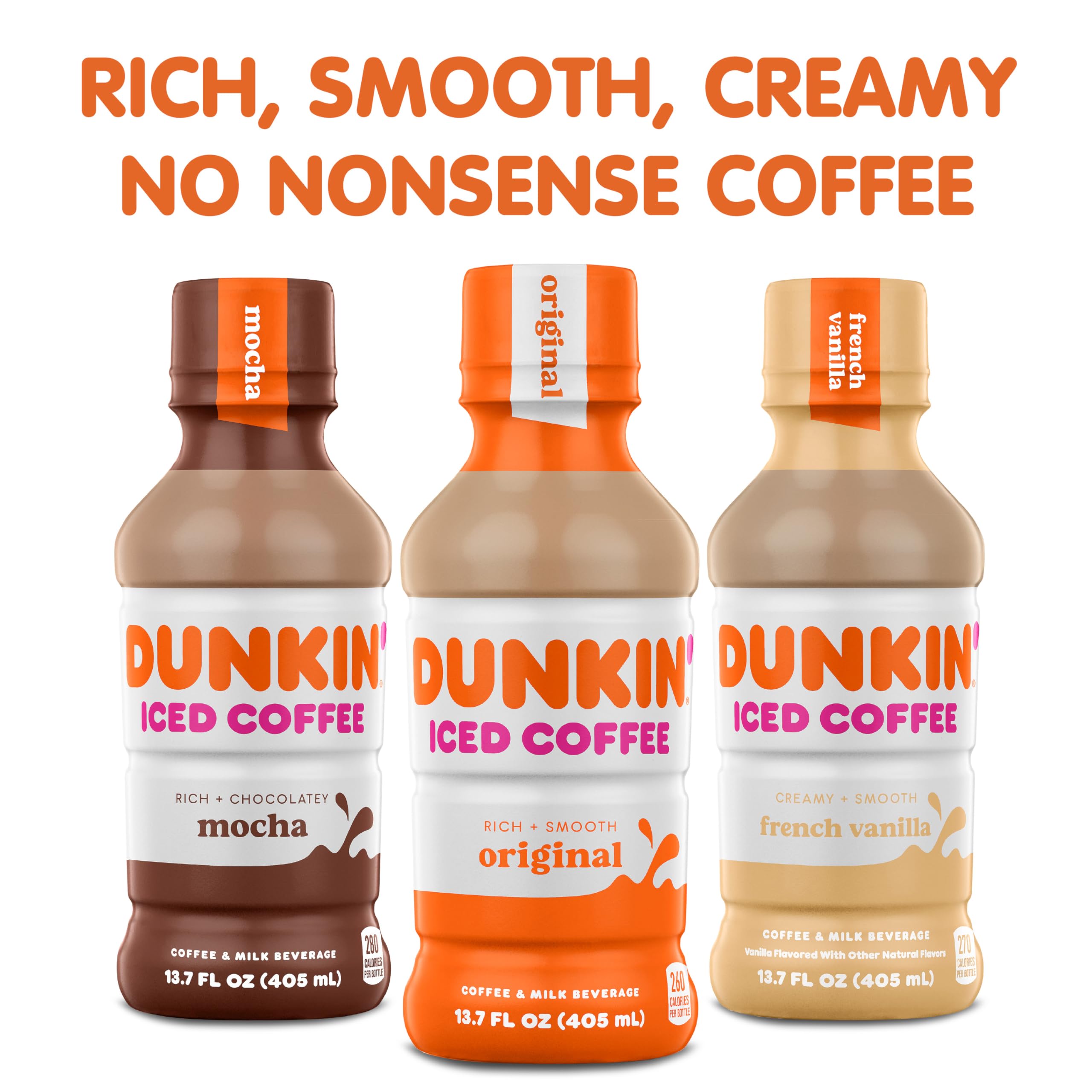 Dunkin' vaso con mocha y hielo mostrando servicio frío y refrescante