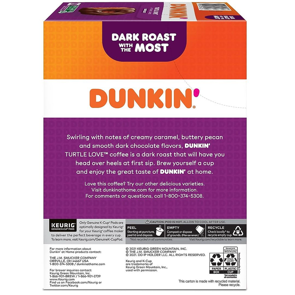 Dunkin' cápsula junto a regla para comparar tamaño y porción individual