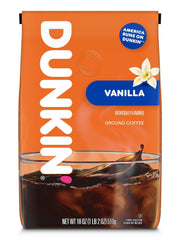Dunkin' paquete frontal 18 oz mostrando marca y conveniencia