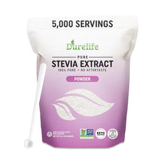 DureLife envase frontal de stevia puro mostrando diseño y cantidad