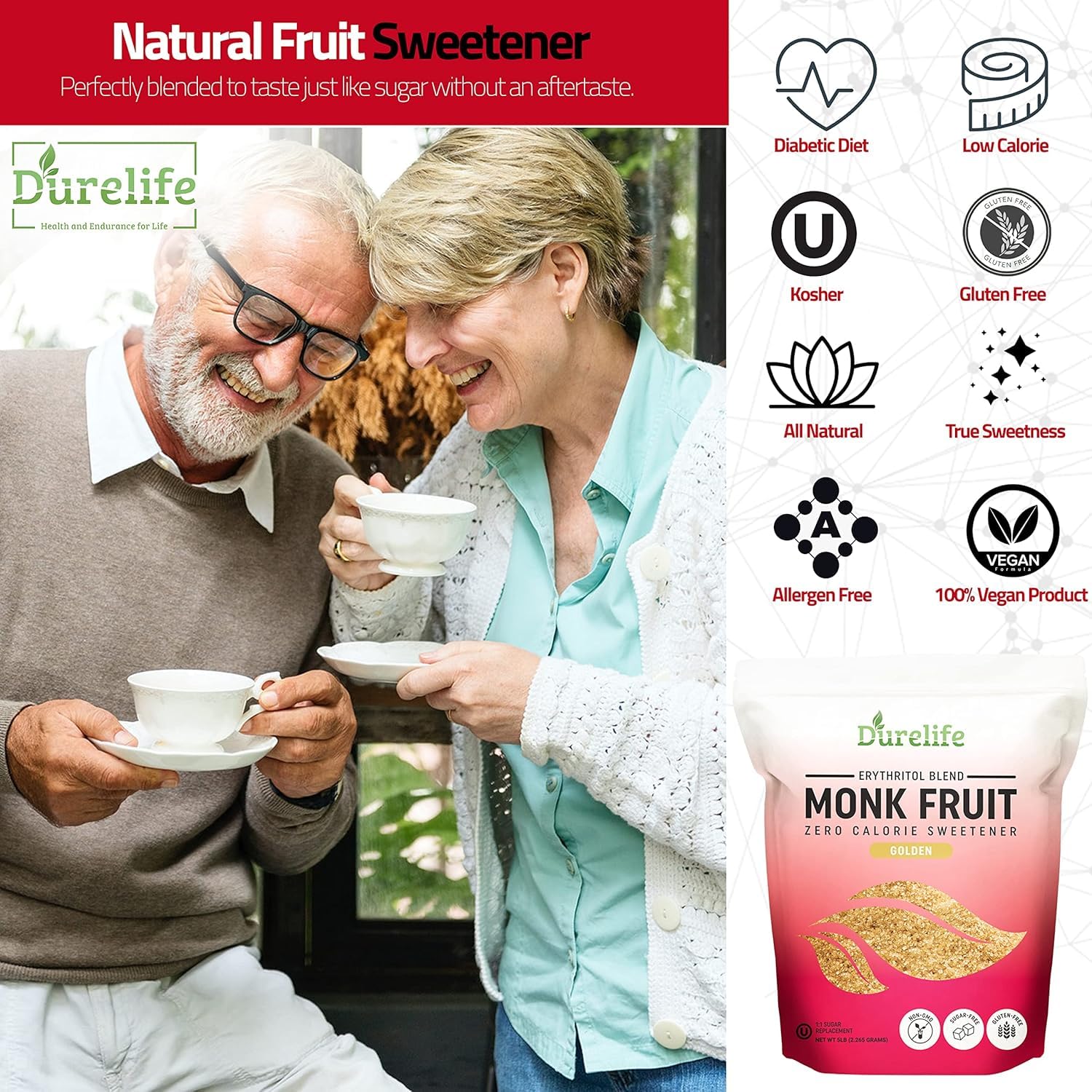 DureLife comparación de tamaño con una jarra para visualizar las 5 libras