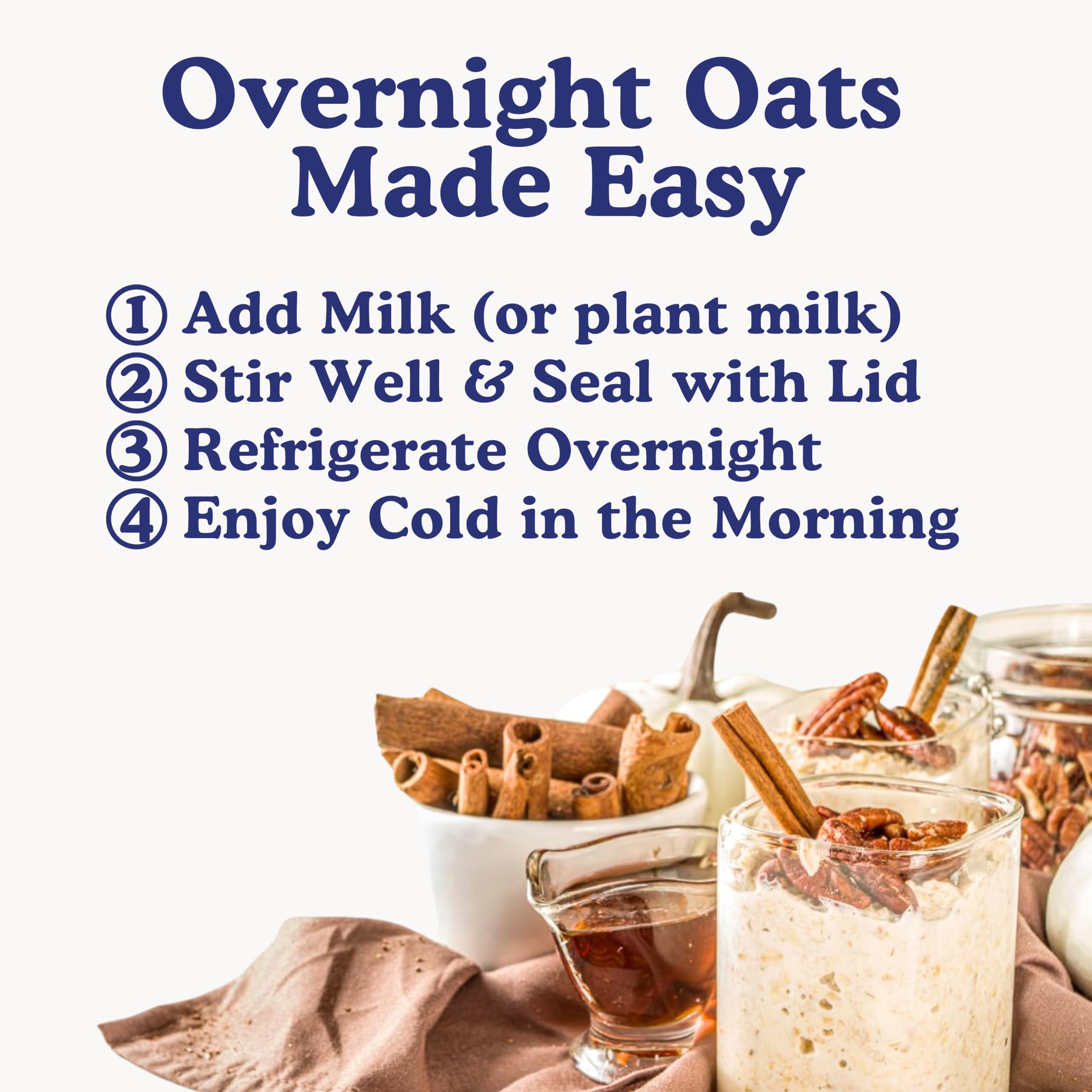 Earnest Eats vaso en refrigerador como overnight oats, desayuno listo por la mañana