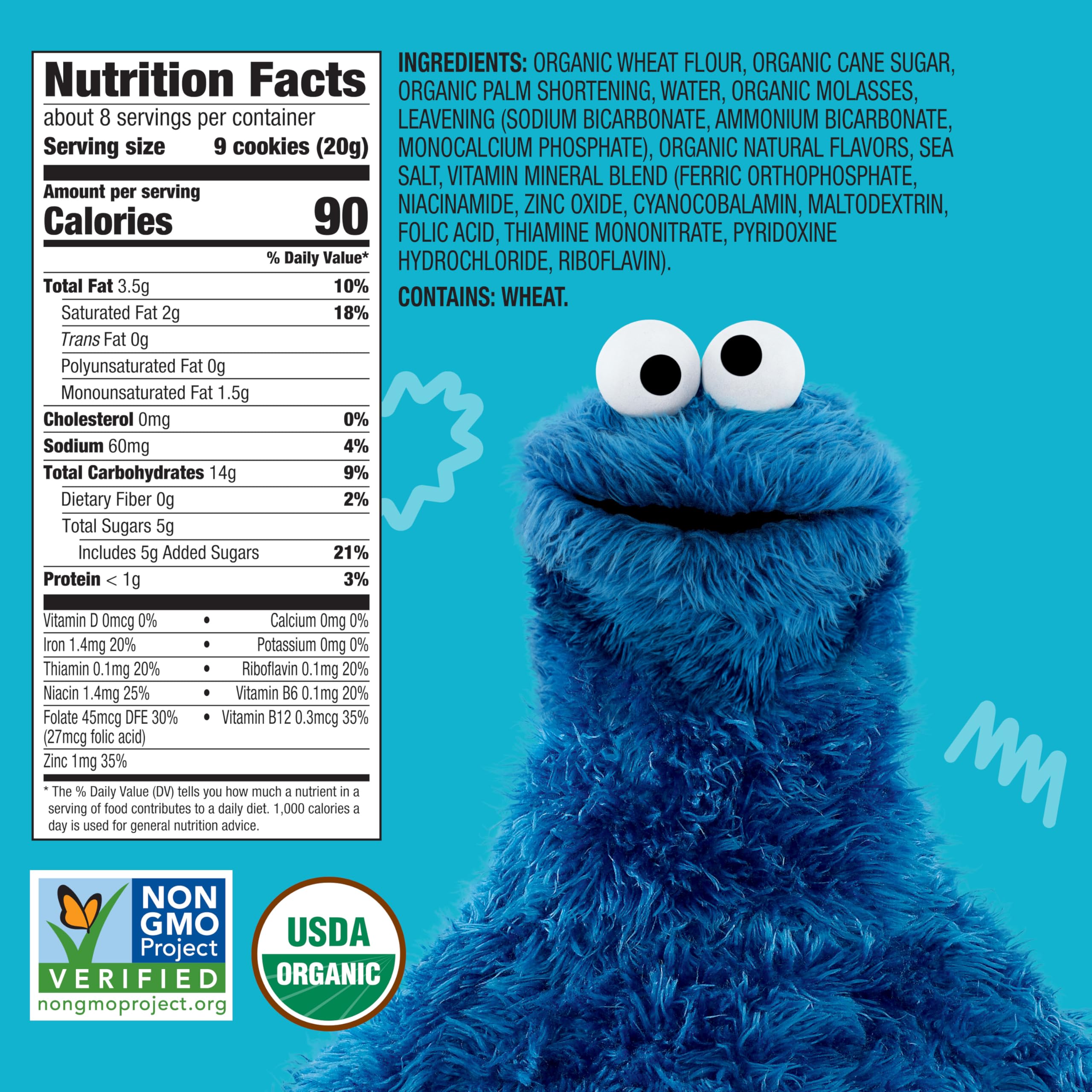 Earth's Best etiqueta con lista de ingredientes orgánicos y certificaciones claras