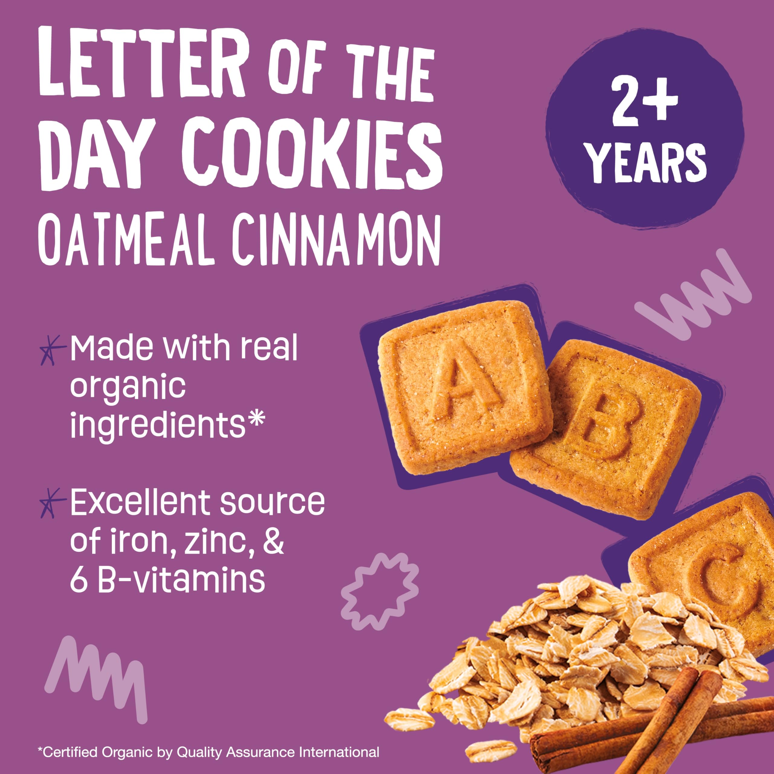 Earth's Best galletas con forma de letras extendidas, fomentan aprendizaje y juego