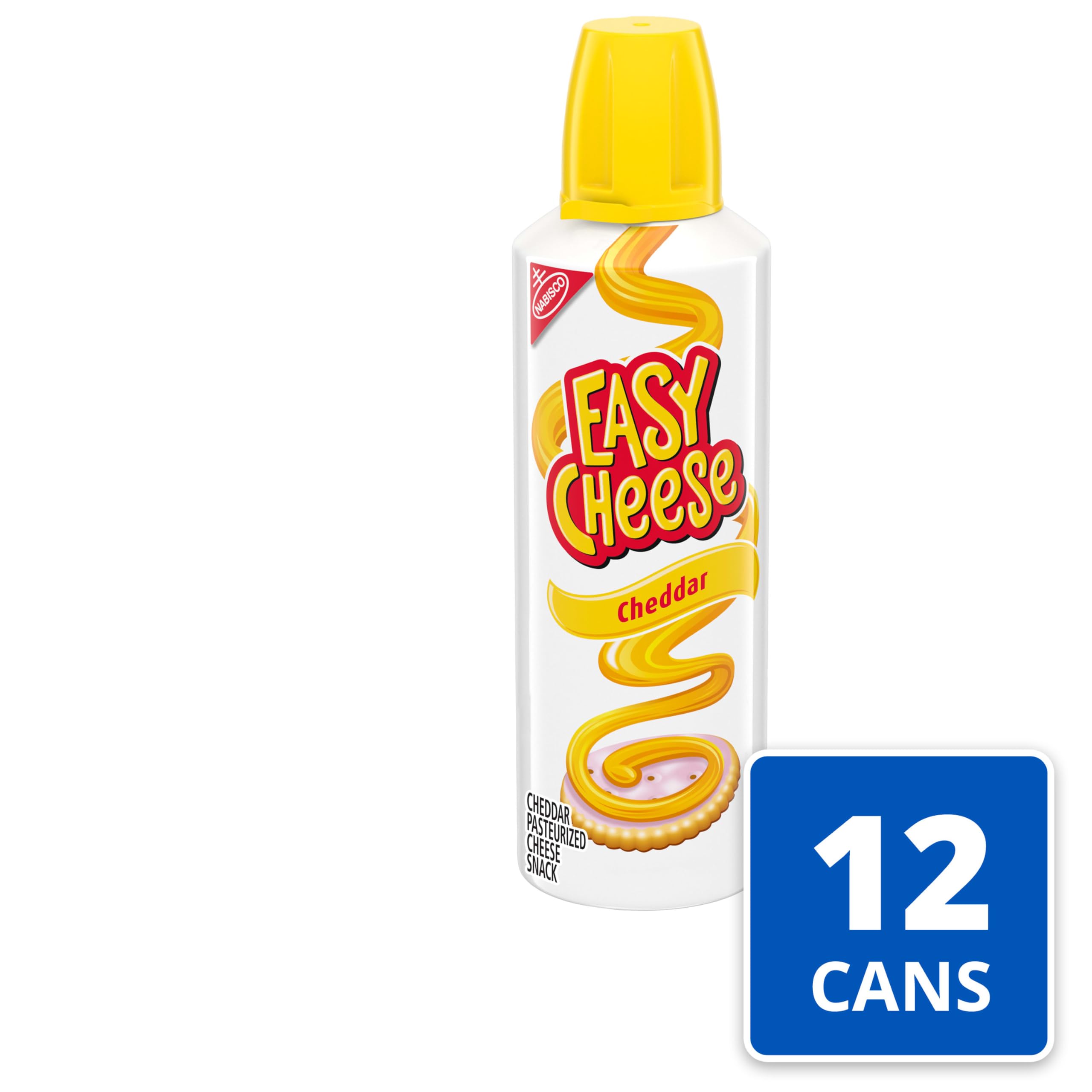 EASY CHEESE en uso sobre galletas para aperitivos rápidos y vistosos