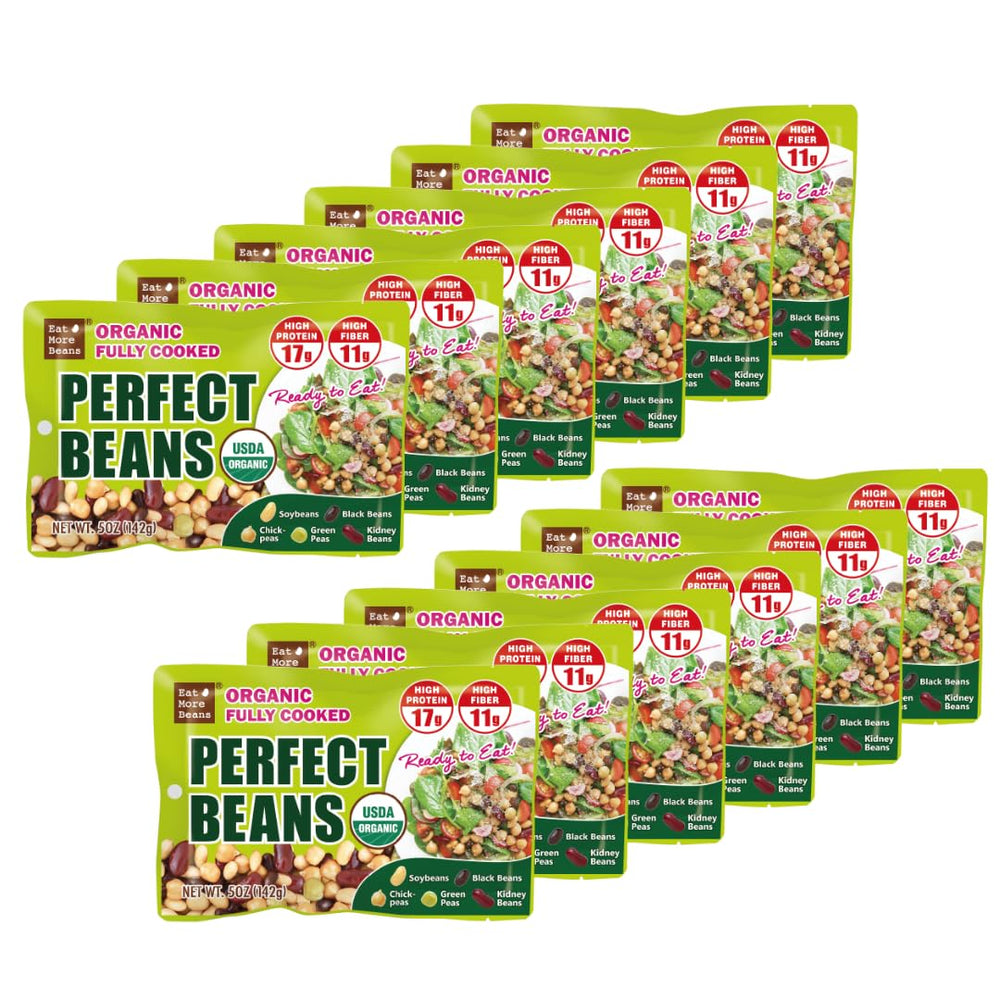 Eat More Beans primer plano de textura de los granos, firmeza y calidad