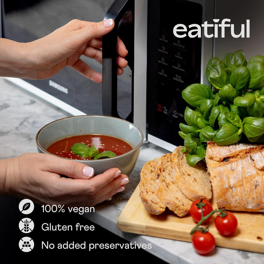EATIFUL etiqueta con ingredientes orgánicos visibles y confiables